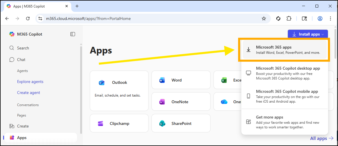 Office 365 install apps highlight.png